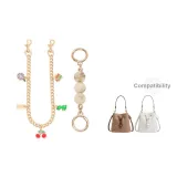 [Золотистый] Молочный Туманный Жемчужный + Многоэлементная Декоративная Цепь 45 см