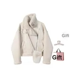 Экрю, с подарками заколка-краб + эксклюзивная сумка для покупок