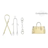 [Кремовый Желтый Трехкомпонентный Комплект] Через плечо Плечевой ремень + Четырехлистный клевер Удлинительная цепь + Декоративная цепь