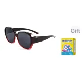 Вино красная оправа с черно-серыми линзами