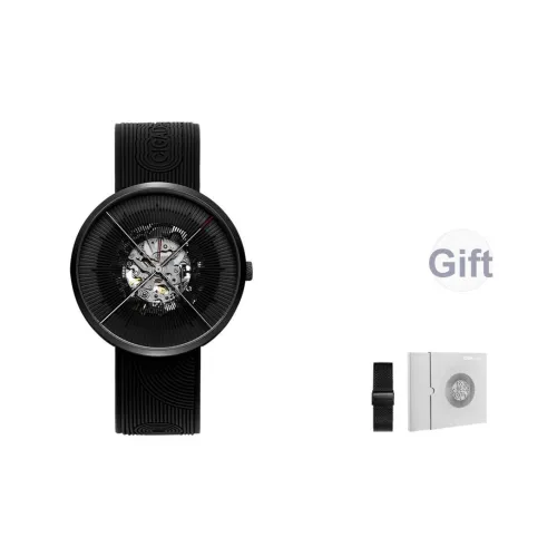 CIGA Design J Collection Дзен Тематические часы Автоматический механический механизм Силиконовый ремешок Часы Мужские Черный циферблат