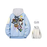 Светло-синий [MY1099 Хлопковый пуховик] (в комплекте с высококачественным белым и серым свитшотом с фотокемией)