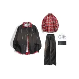 Black Jacket + Red Shirt + Black Pants  
Черная куртка + Красная рубашка + Черные штаны