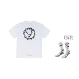 Чисто Белый + 1 Пачка Баскетбольных Носков (Стиль Позиционирование Случайный Цвет)