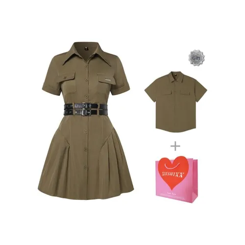 XIESHIXX Повседневные короткие юбки женские хаки