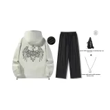 Белый комплект утолщенный и с флисовой подкладкой (в комплекте с ожерельем + сумка через плечо)