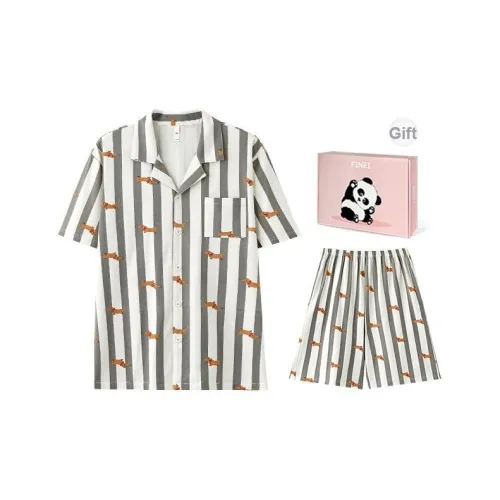 FINEI Пижамный комплект Мужской GREY Полосатый Такса