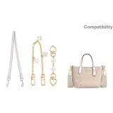 [Белый комплект из трех предметов для подмышки] Удлинительная цепь 15 см с пряжкой в форме сердца + декоративная цепь 30 см + плечевой ремень для подмышки 66 см