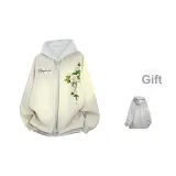 Светлый хаки + внутренний слой, свитшот серого цвета с фотиния