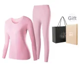 Женский комплект одежды с круглым вырезом (ярко-розовый), 100% хлопок, дружественный к коже / 3A антибактериальный