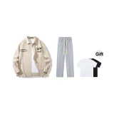 Комплект (Хаки Топ + Серые Повседневные Штаны) В комплекте с Футболкой