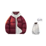 Бордовый и белый (с клетчатым внутренним слоем свитшот)