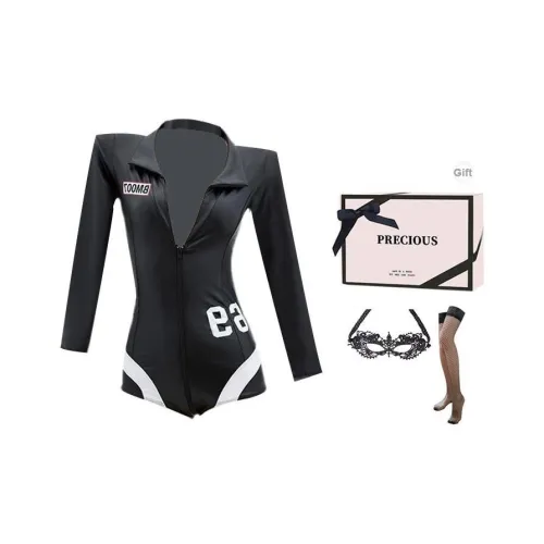 TLXT Черный JUMPSUIT+Чулки+Маска для глаз [Коробка] Женское боди