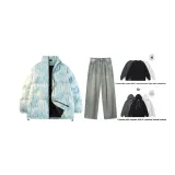 Комплект (Цветной синий топ + грязно-желтые штаны) (Включает свитшот)