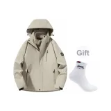 Бежевый кроличий серый + Подарок бренд носки*1