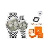 Стальной браслет, настоящий, серый, пара, часы.