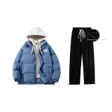 Флисовый комплект одежды (Синий топ + Черные штаны)