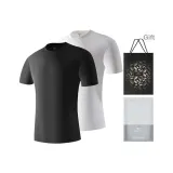 Круглый вырез, 2 упаковки (белый + черный), легко сочетается и моющийся!