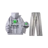 Комплект (Светящийся в темноте топ Фотиния серого цвета + Светло-синие джинсы)