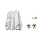 Белый, серый - с флисовой подкладкой (случайный дизайн), в комплекте с застежками-карабинами 1 шт