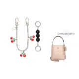 [Серебряный] Черный жемчуг + вишневый декоративный, цепочка 30 см