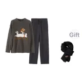 Дымчатый серый - Теплый черный шарф