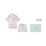 [Подарочная коробка комплект] T Буква Карман Короткий рукав Шорты Мужская одежда Наборы