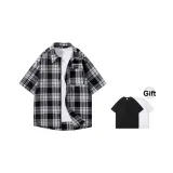 Чёрный Белый Клетка (В комплекте с футболкой).