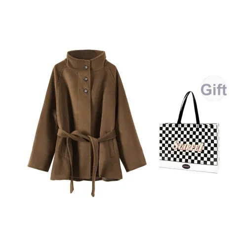 STARFEI Пальто Женское Янтарно-Коричневый