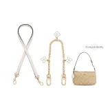 [Подмышечный Плечевой ремень] Экрю 65 см + Клевер четырехлистный Декоративная цепочка