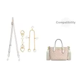 [Мел белый Набор из 3 шт] Цепь-удлинитель 15 см + Декоративная цепочка 26,5 см + Плечевой ремень 91-120 см