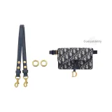 Dior Сумка на талии, синий, регулируемый плечевой ремень 65-111 см [Золотое D-кольцо, 1 пара].