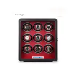 (Новый Улучшенный Фингерпринт Замковая Версия) Черная Микрофибра Кожа + Сенсорный Экран [9 слотов для часов]