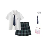 Подарочная коробка комплект, Mu Shijing с коротким рукавом + неон, для девушки, с подарком галстук + юбка, нижняя заколка.