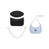 2,0 Широкий Pearl Восьмерка-застежка Серебряный 38 см + Немецкий язык Бархат Черный Подкладка