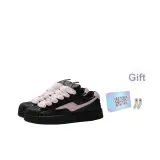 Чёрный Розовый + Эксклюзивная обувь Коробка + Подарочные носки