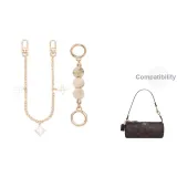 [Золотистый] Молочно-белый Перламутровый + Четырехлистный Клевер Декоративная Цепь 30 см