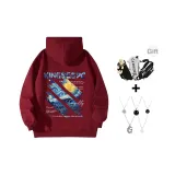 Красный (с модным ожерельем+сумкой через плечо)