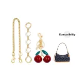 Золотой плечевой ремень, цепь 110 см + лунный удлинитель цепи + зеленый лист, украшение с вишней