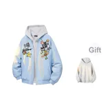 Светло-синий [MY1099 Хлопковый пуховик] (в комплекте с высококачественным белым и серым свитшотом с фотокемией)