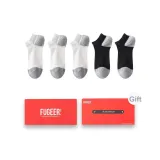 5 пар, подарочная коробка, набор (черный 3 + молочно-белый 2)