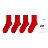 4 пачки (Двойная игла мужские носки + Высокий эластичный мужские носки x2 + Мужские носки с плоской подошвой)