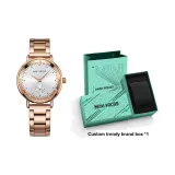 MF0037L Розовый корпус с белым циферблатом, стальной браслет