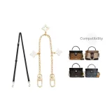 Черный регулируемый через плечо плечевой ремень 92-120 см + декоративная цепочка с четырехлистным клевером 31,5 см