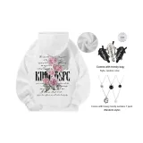 Белый, с флисовой подкладкой, утолщенный (в комплекте с сумкой через плечо + ожерельем)