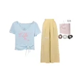 Синяя футболка + желтые штаны, размер Petite