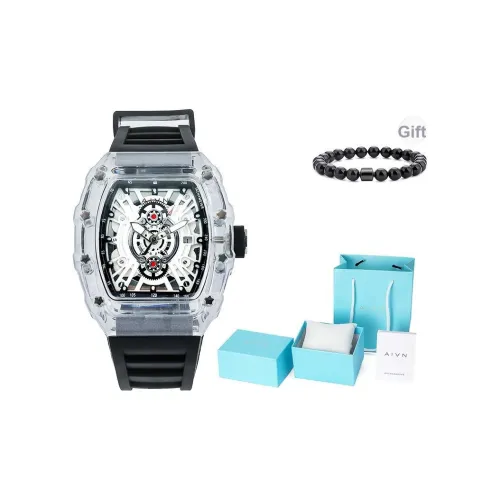 AIVN Автоматический механический механизм Часы Мужские Белый циферблат