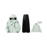 Комплект одежды (Оливково-зеленый топ + черные штаны) (В комплекте с подкладкой)