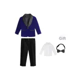 Королевский синий деловой костюм, комплект из 2 предметов (включает рубашку + бабочку)