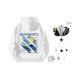 Белый, с подкладкой и утеплённый (в комплекте с модным ожерельем + сумка через плечо)